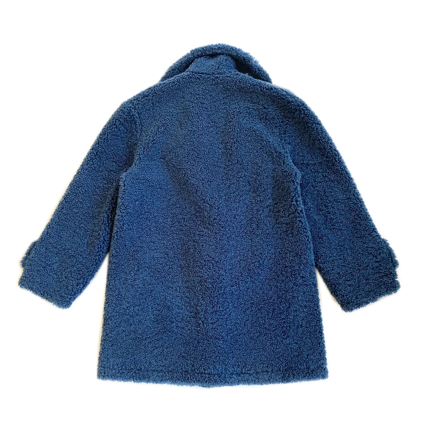 100% Recycled Shearling Oversized Peacoat - French Blue