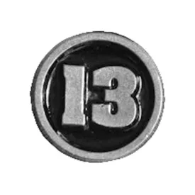 #13 BIKER PIN - Fits to your jacket, vest, backpack or anywhere else you want; 3/4 inch diameter