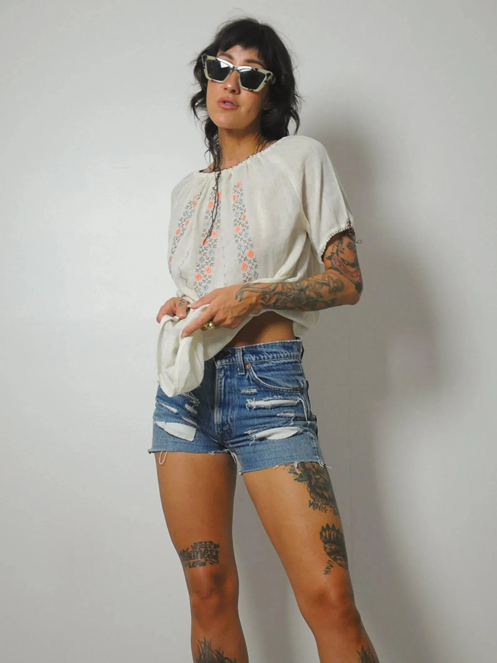 1970s Muslin Embroidered Tunic