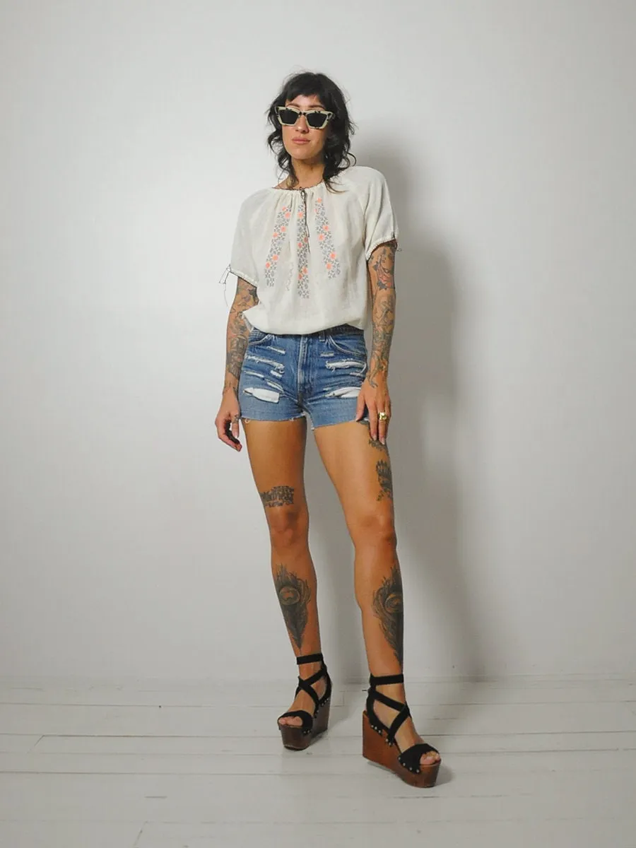 1970s Muslin Embroidered Tunic