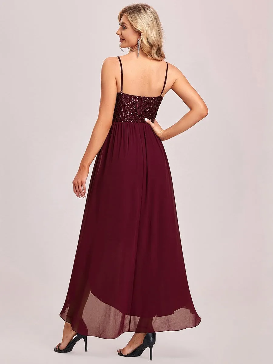 Asymmetrical Hemline Ethereal Evening Dress