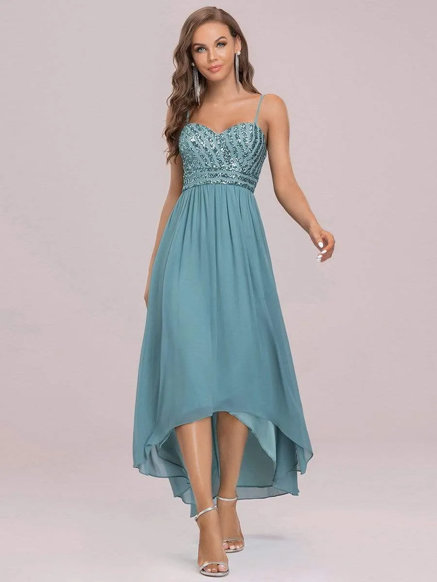 Asymmetrical Hemline Ethereal Evening Dress