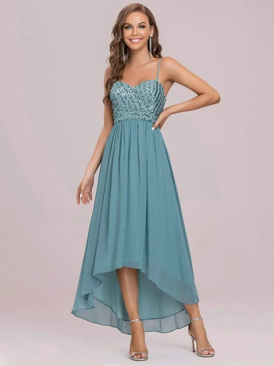 Asymmetrical Hemline Ethereal Evening Dress