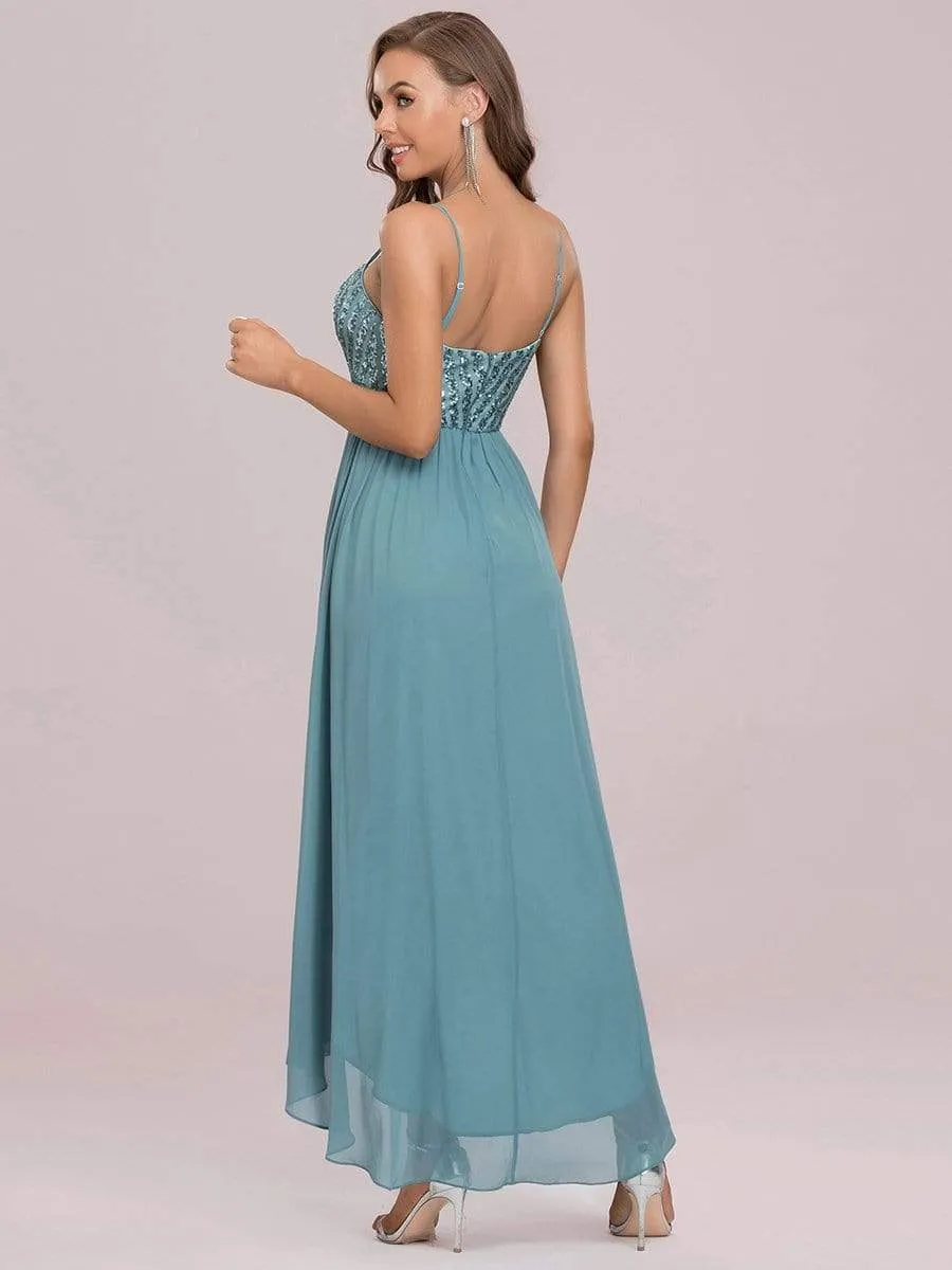 Asymmetrical Hemline Ethereal Evening Dress