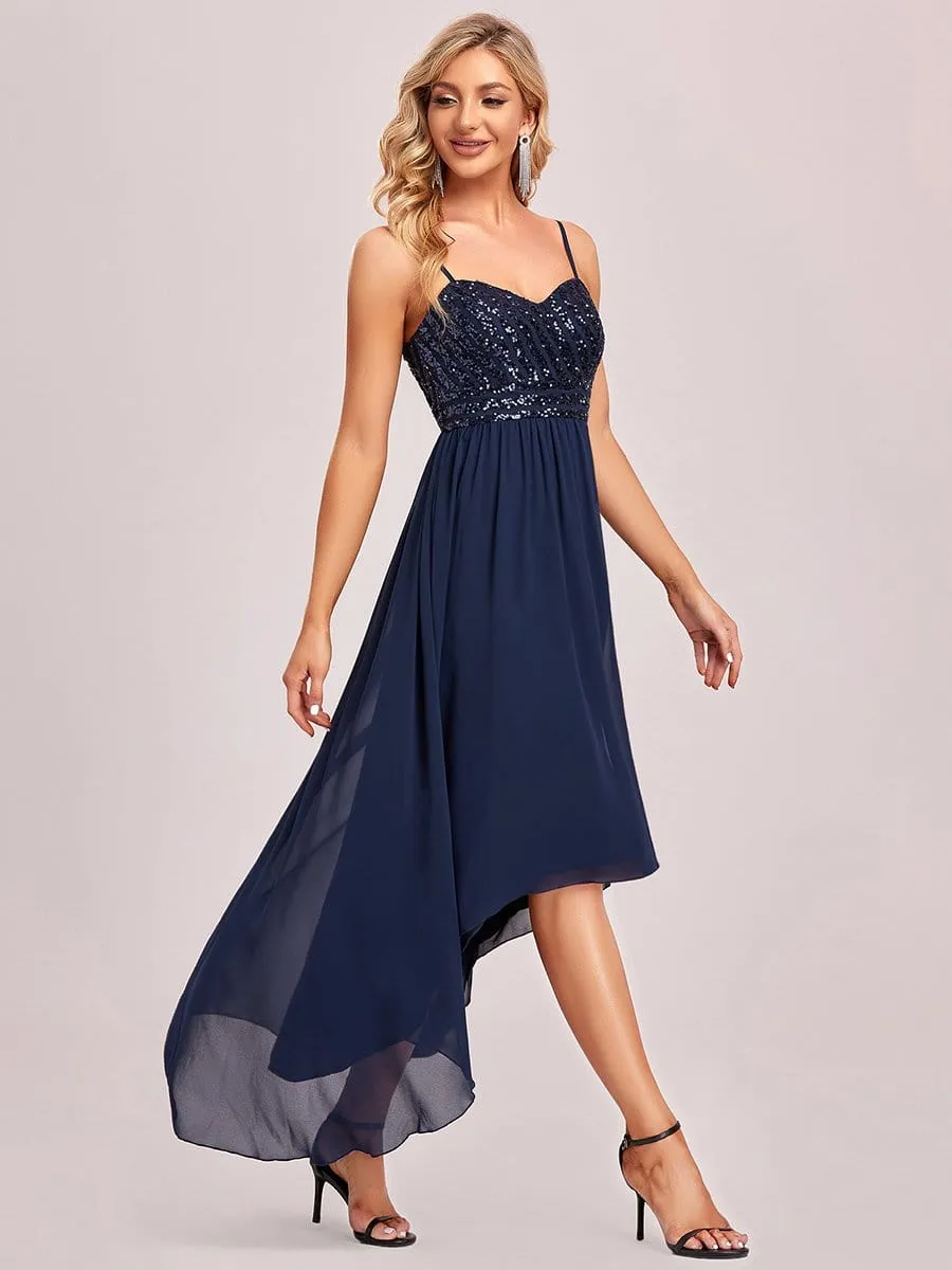 Asymmetrical Hemline Ethereal Evening Dress