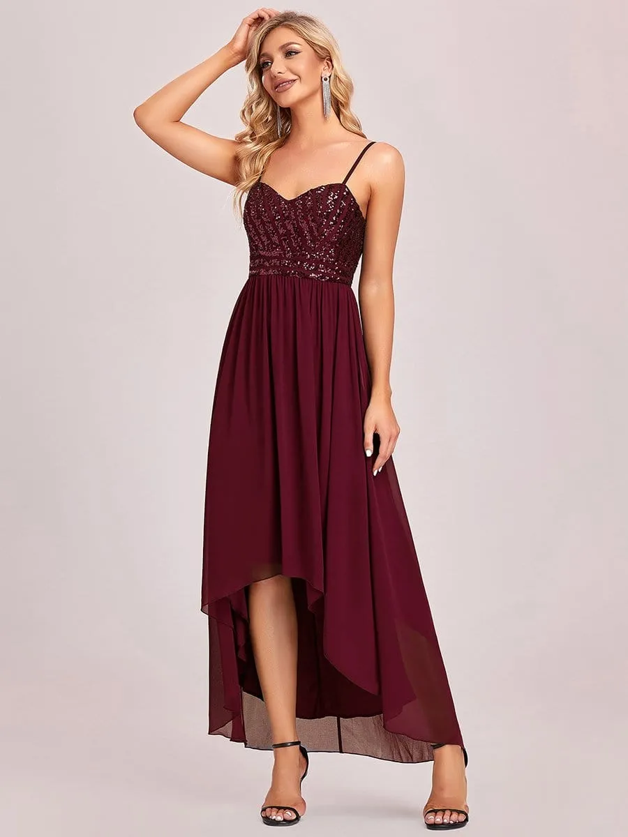 Asymmetrical Hemline Ethereal Evening Dress