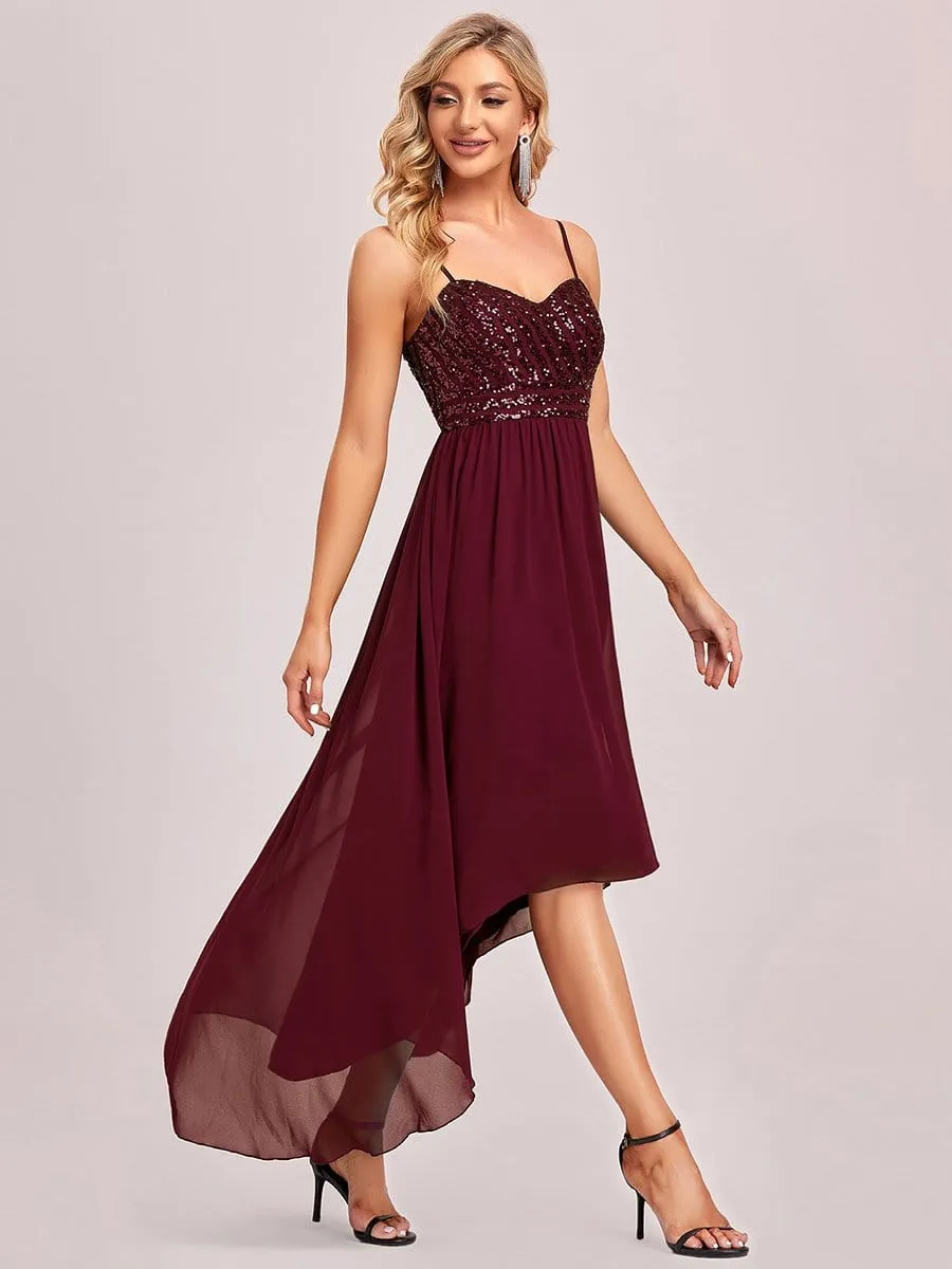 Asymmetrical Hemline Ethereal Evening Dress