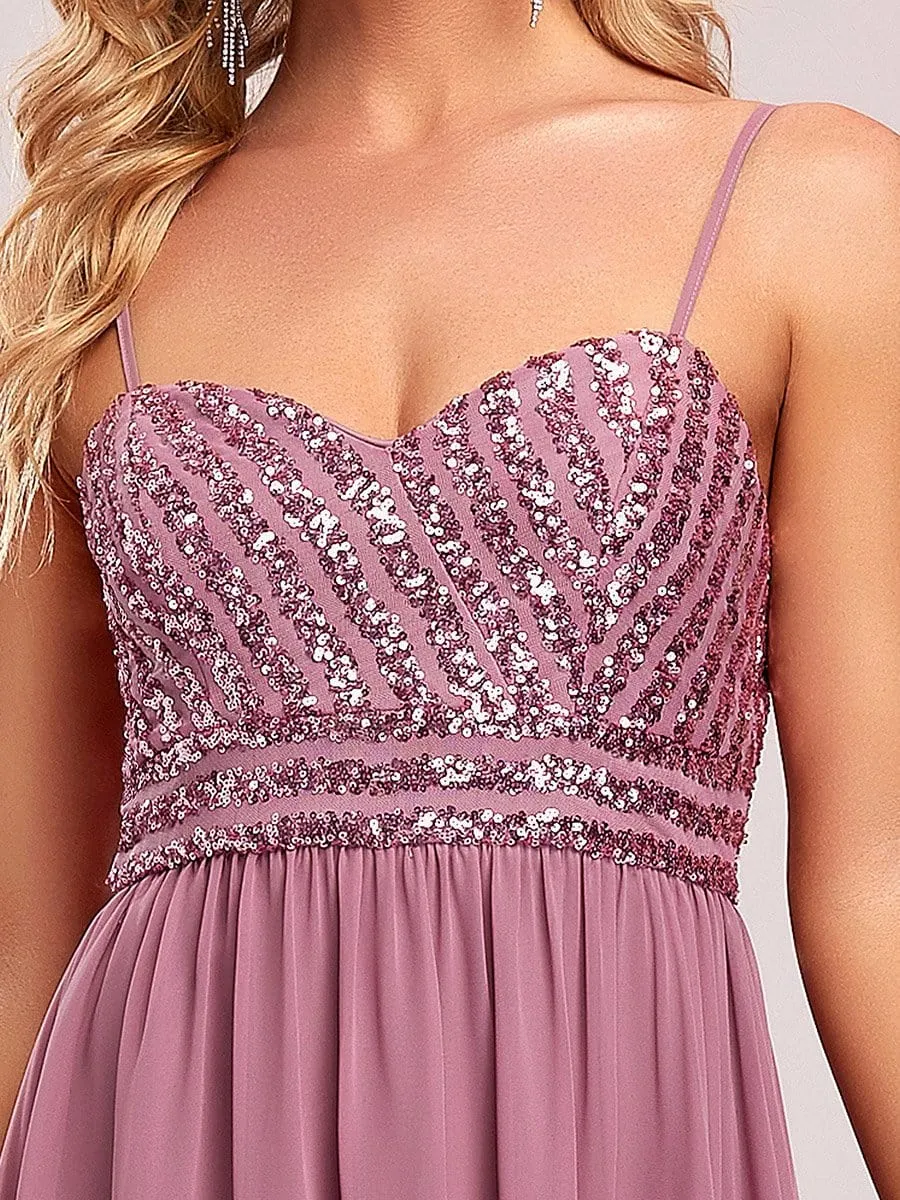 Asymmetrical Hemline Ethereal Evening Dress