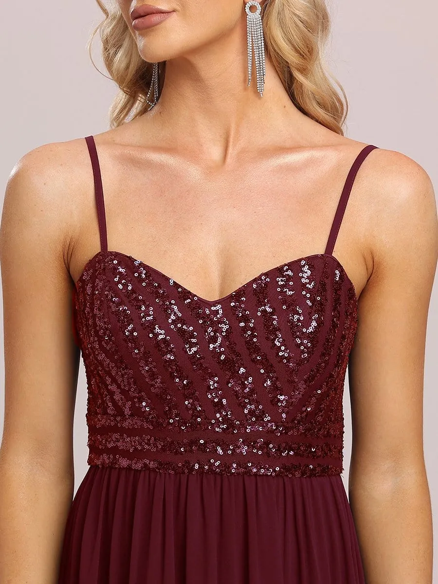 Asymmetrical Hemline Ethereal Evening Dress