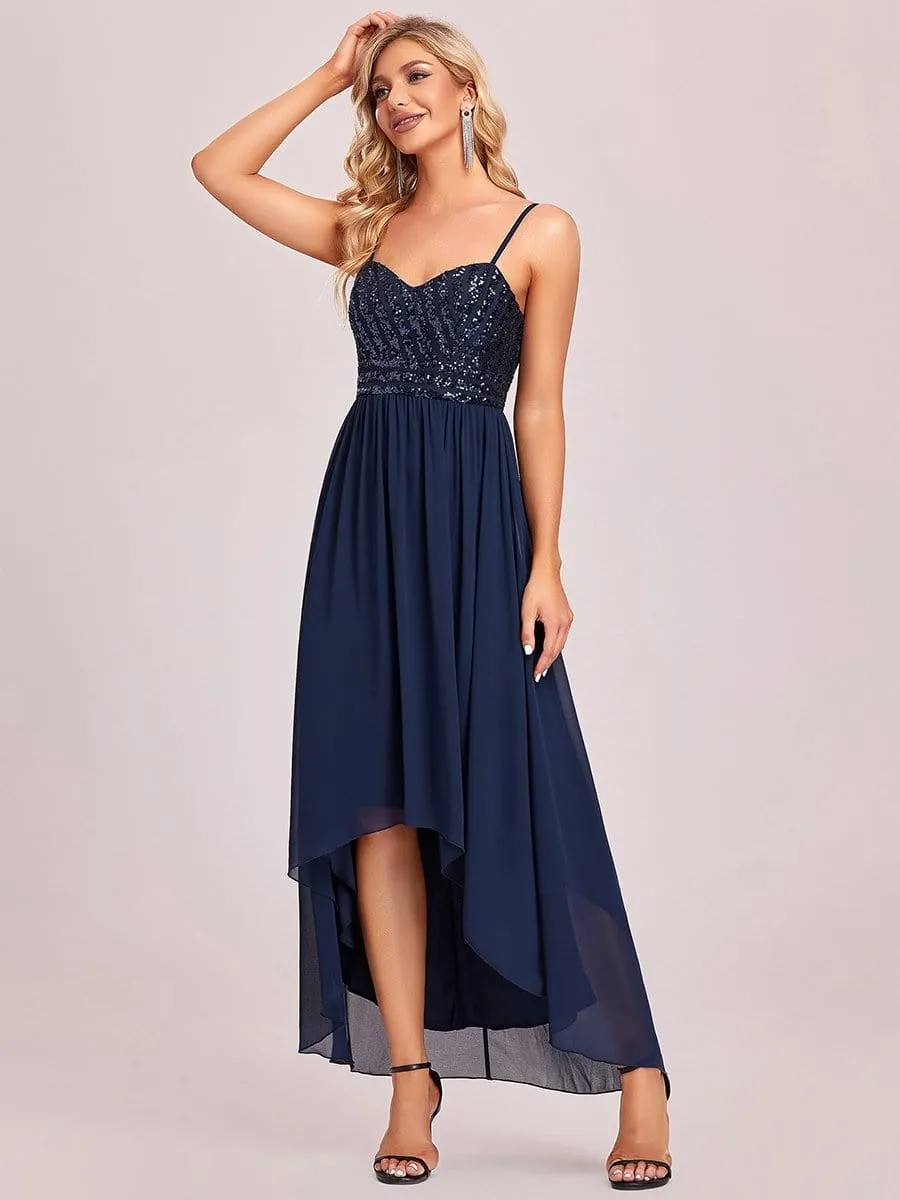 Asymmetrical Hemline Ethereal Evening Dress