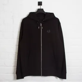 BB Smiley Crest - Zipped Hood - Black
