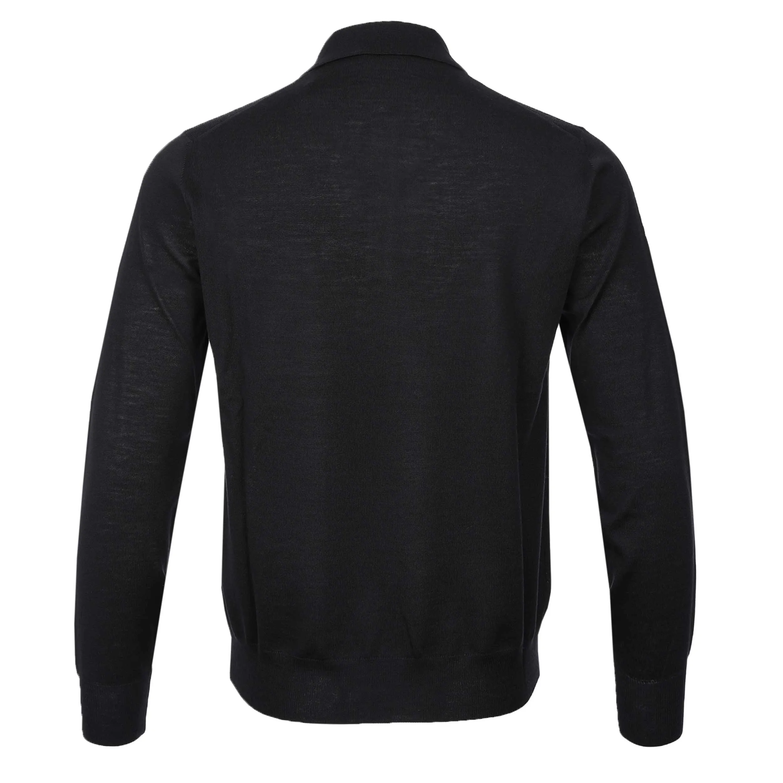 Canali 3 Button Knitted Polo in Black