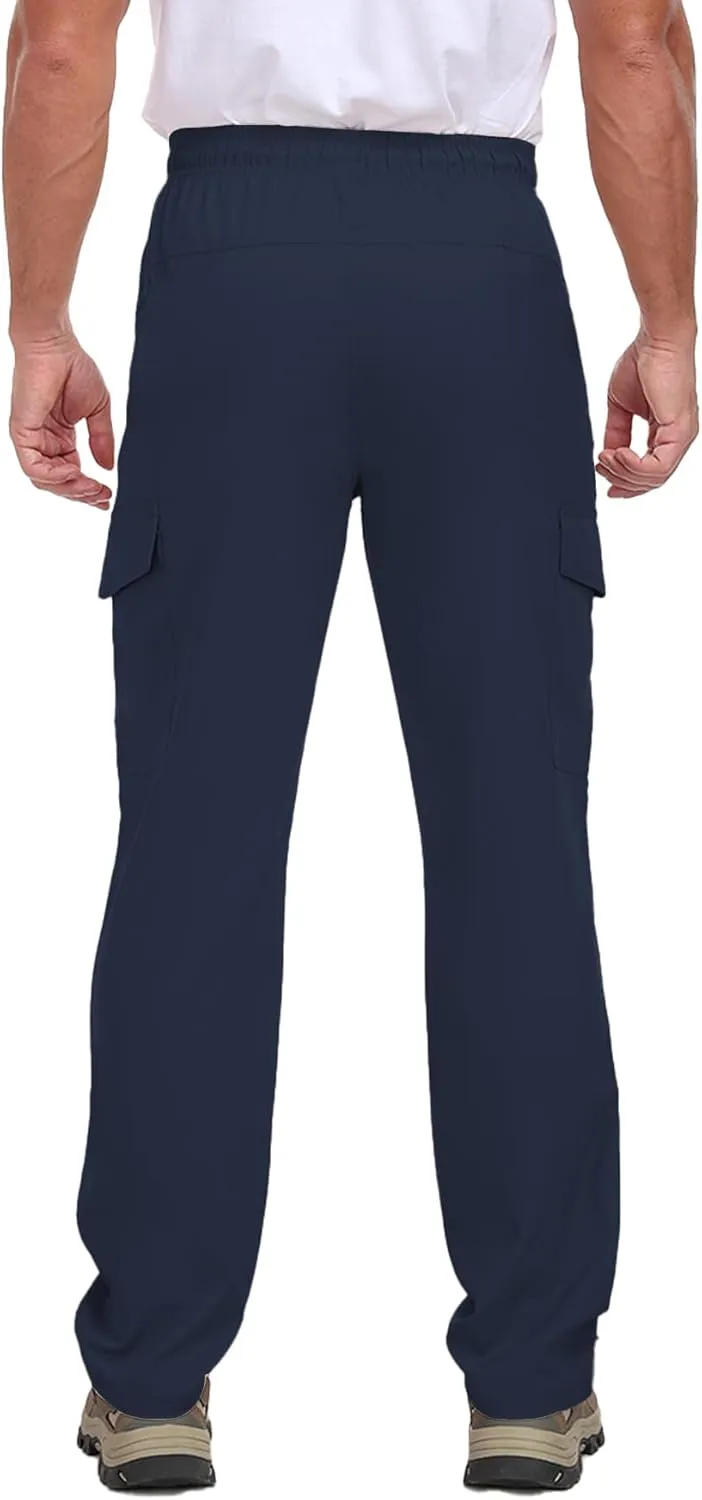 Cargo Pants for Men Water Resistant Hiking Pants Lightweight Fishing Travel Pants Zipper Pocket Outdoor HH2411