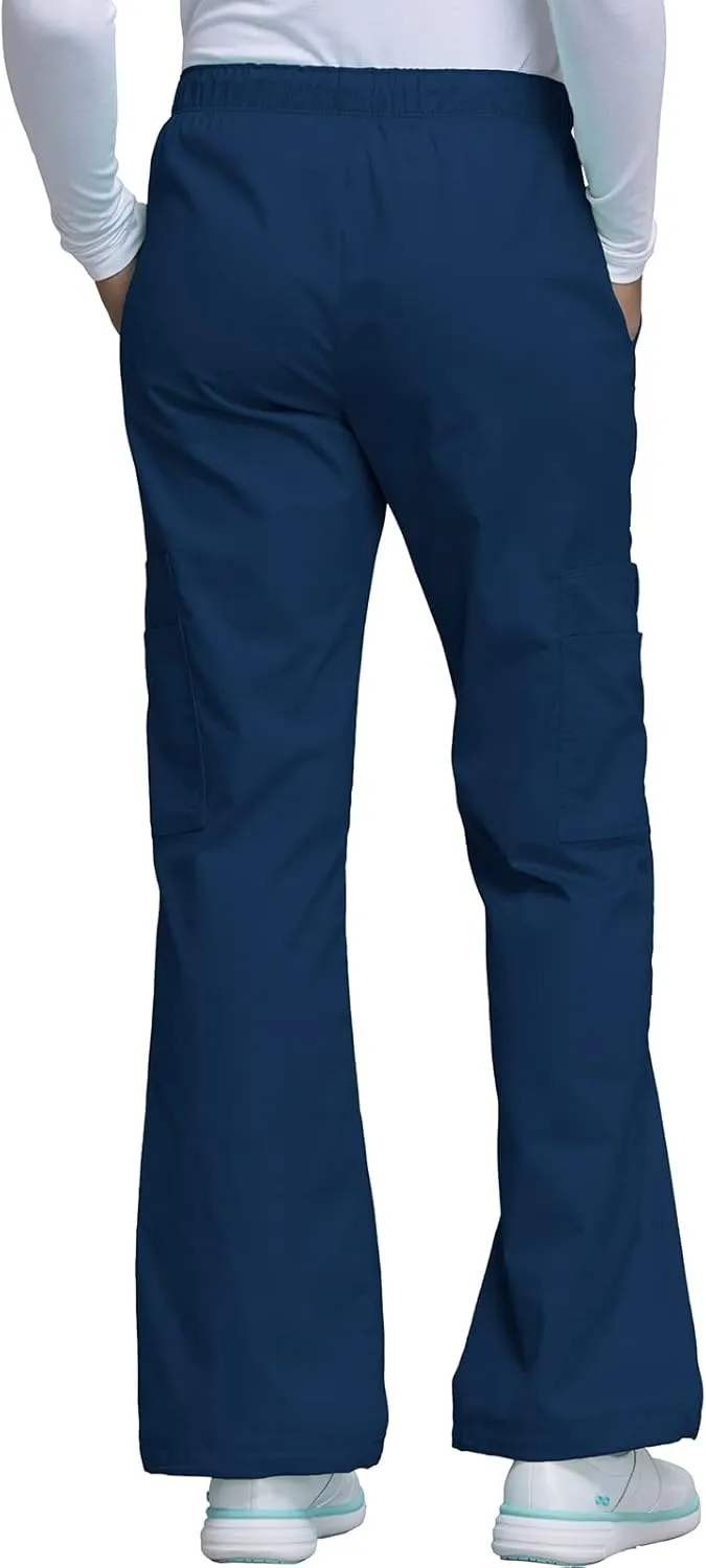 Cherokee Women Scrubs Pant Workwear Core Stretch Mid Rise Pull-On Cargo 4005