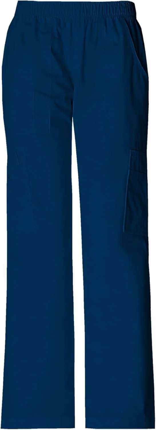 Cherokee Women Scrubs Pant Workwear Core Stretch Mid Rise Pull-On Cargo 4005