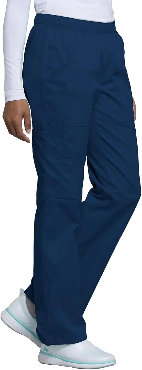 Cherokee Women Scrubs Pant Workwear Core Stretch Mid Rise Pull-On Cargo 4005