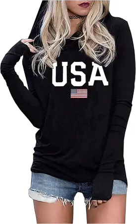 CHUNTIANRAN Hoodies T Shirts for Women Casual Western Graphic Pullover Tops Gothic Hoodies Tees Cowgirls Country Outfits