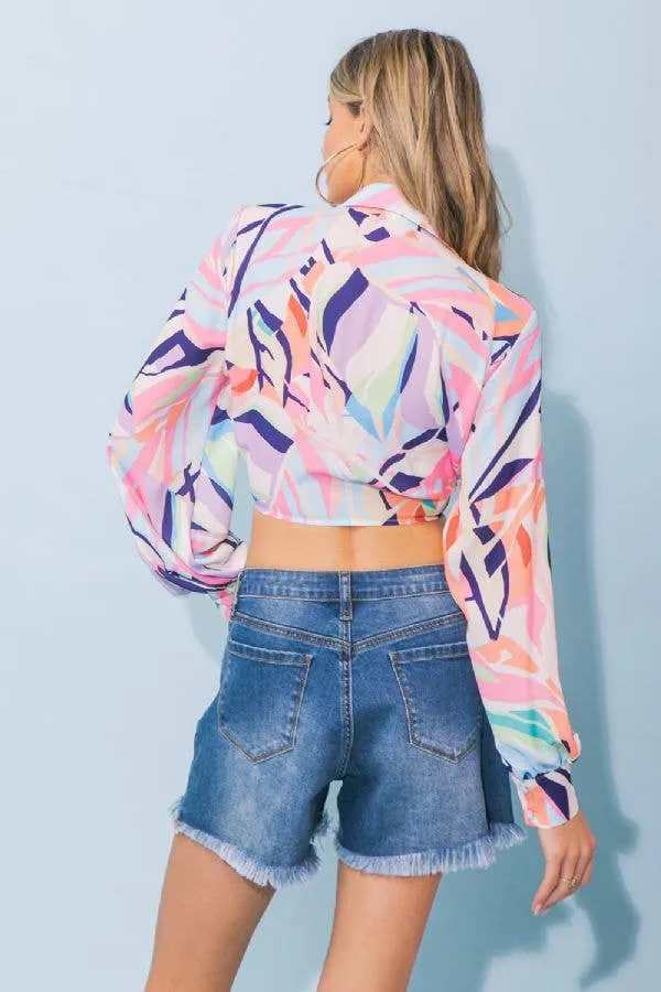 Collared Crop Top