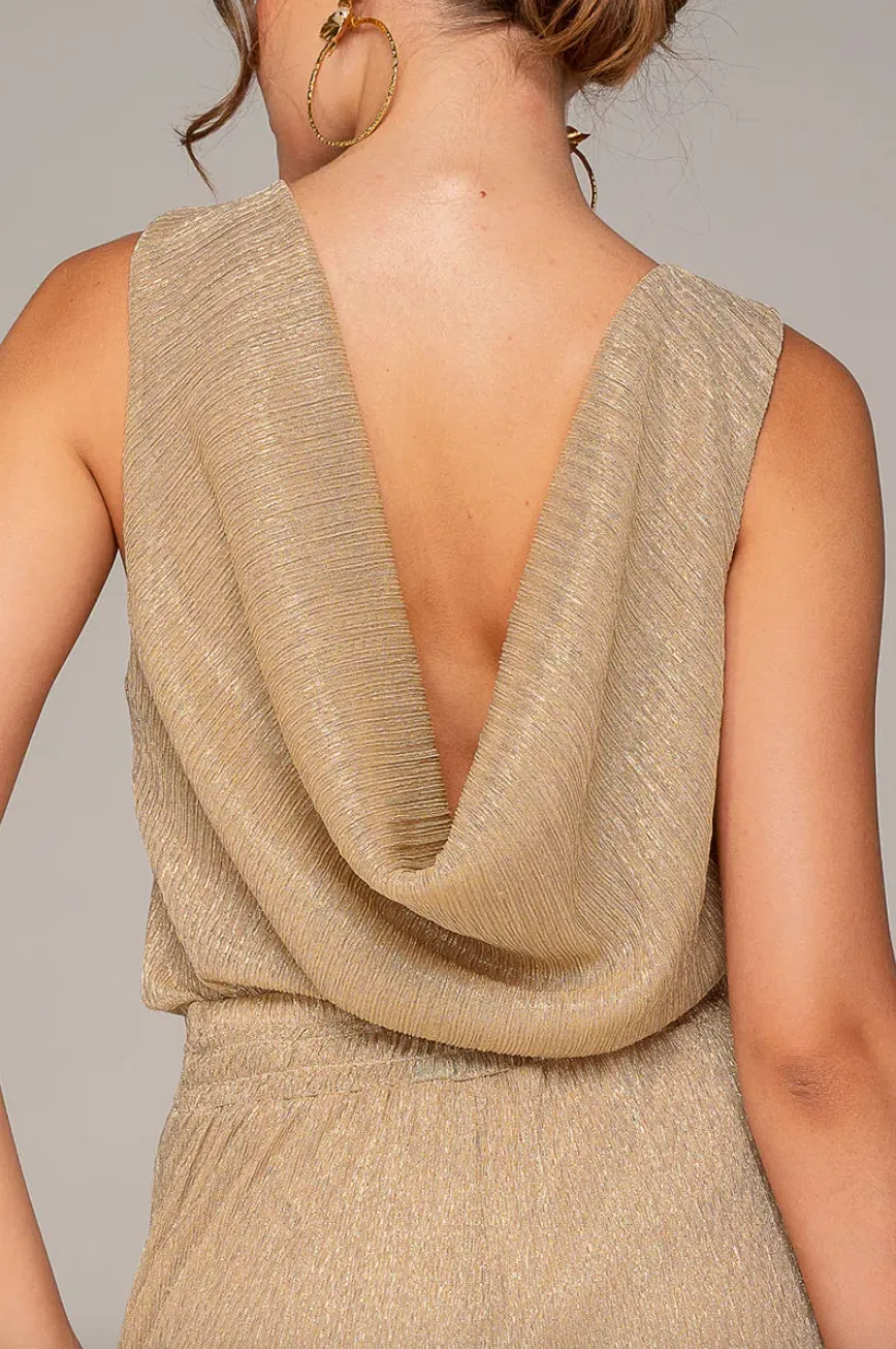 Draped Blouse with Glitter
