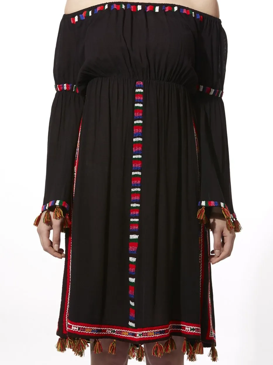 Embroidered Peasant Dress