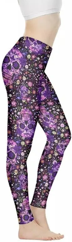 Irisjudy Pink Snake Skin Scrunch Butt Leggings Women Boho Skull Tummy Control Gym Yoga Pants Chinese Loong Running Leggings