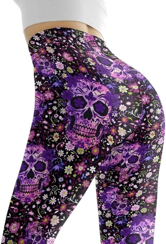 Irisjudy Pink Snake Skin Scrunch Butt Leggings Women Boho Skull Tummy Control Gym Yoga Pants Chinese Loong Running Leggings