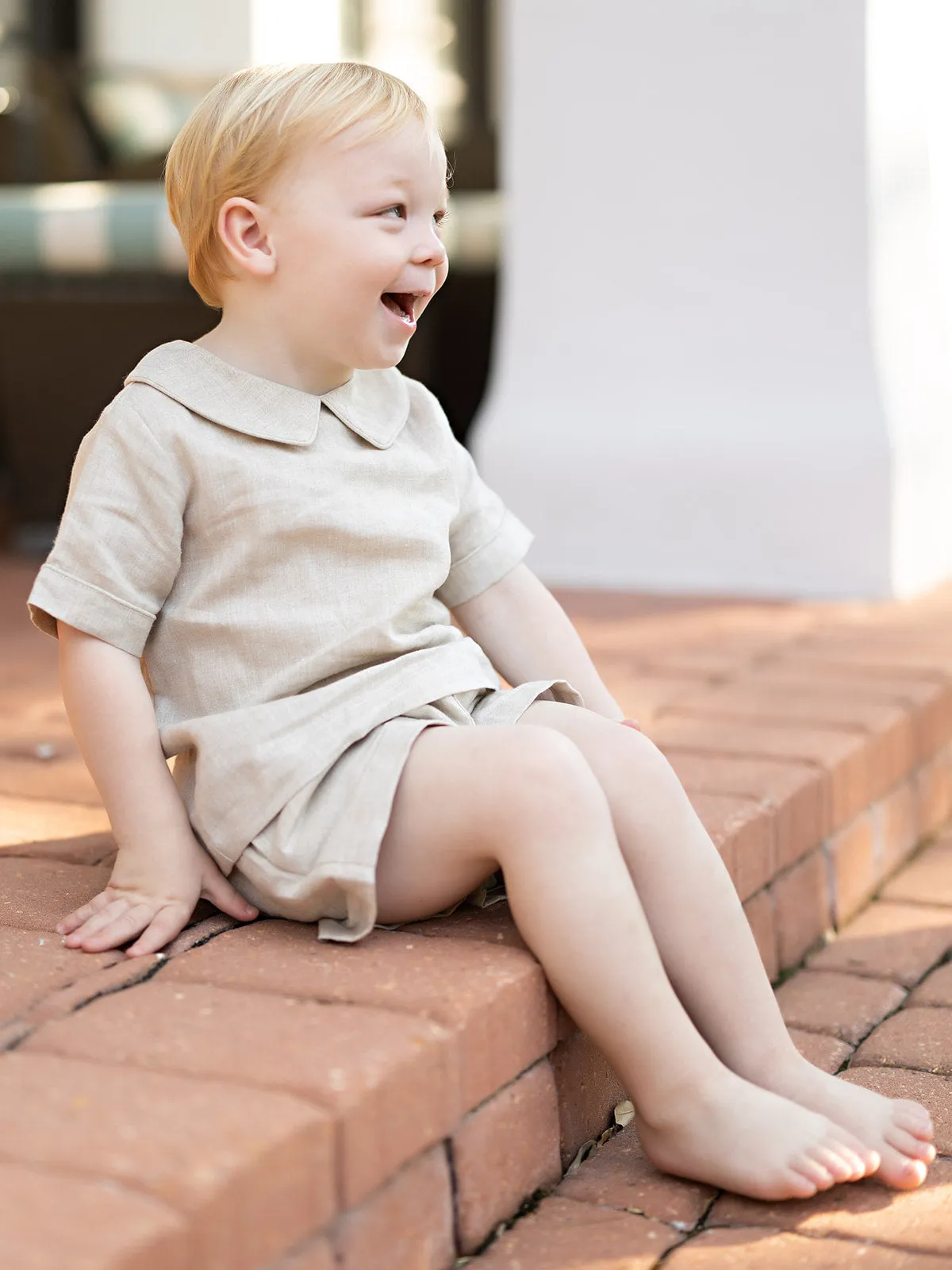 John Tan Linen Short Set