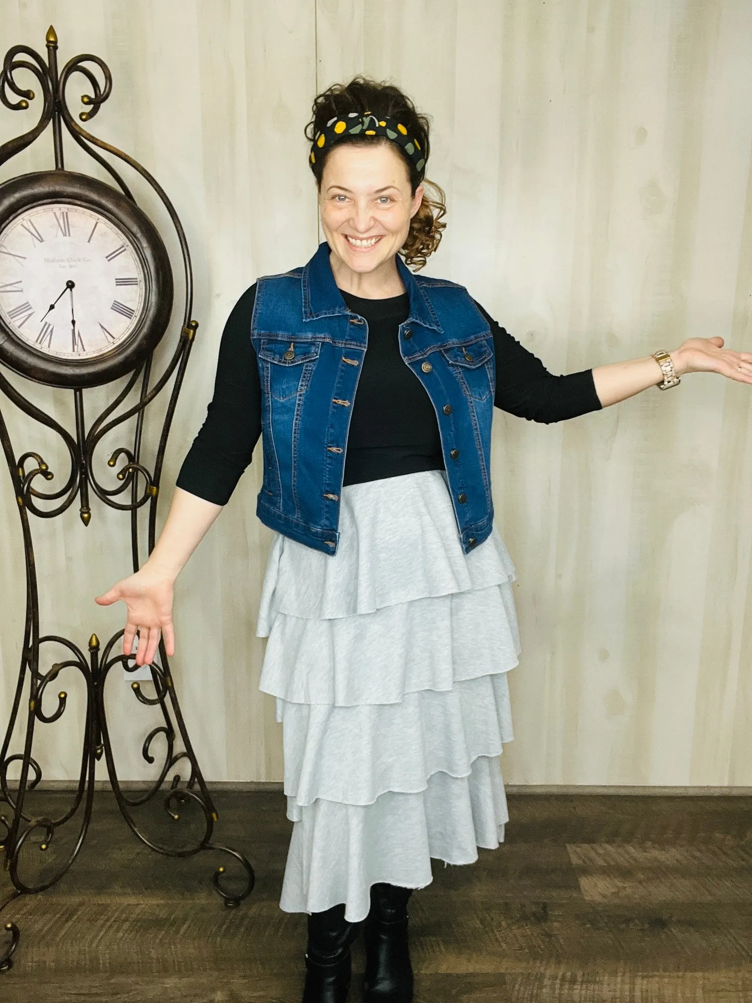 Layla Gray Layered Skirt