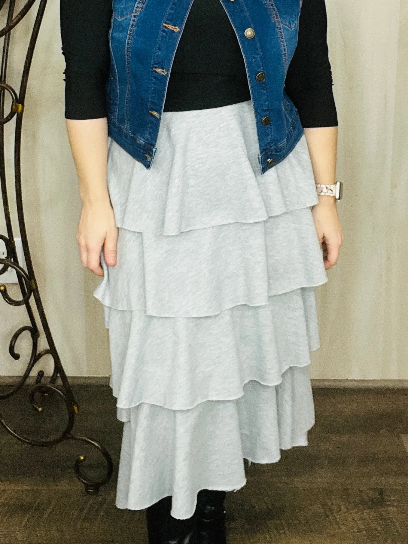 Layla Gray Layered Skirt
