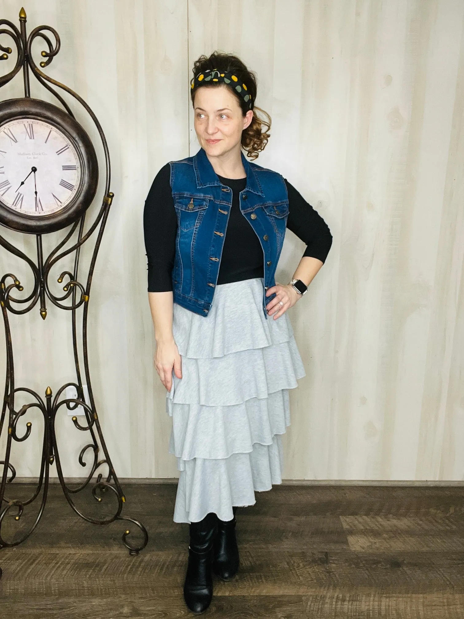Layla Gray Layered Skirt