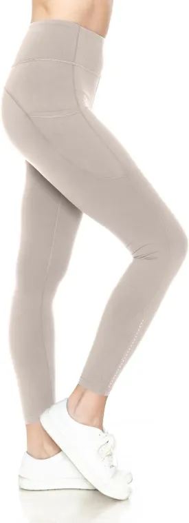 Leggings Depot Women's High Waisted Reflective Yoga Pants with Pockets Athletic Leggings