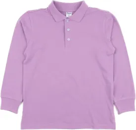 Leveret Kids & Toddler Boys Girls Long Sleeve 100% Cotton Uniform Polo Shirt Variety of Colors (Size 2-14 Years)