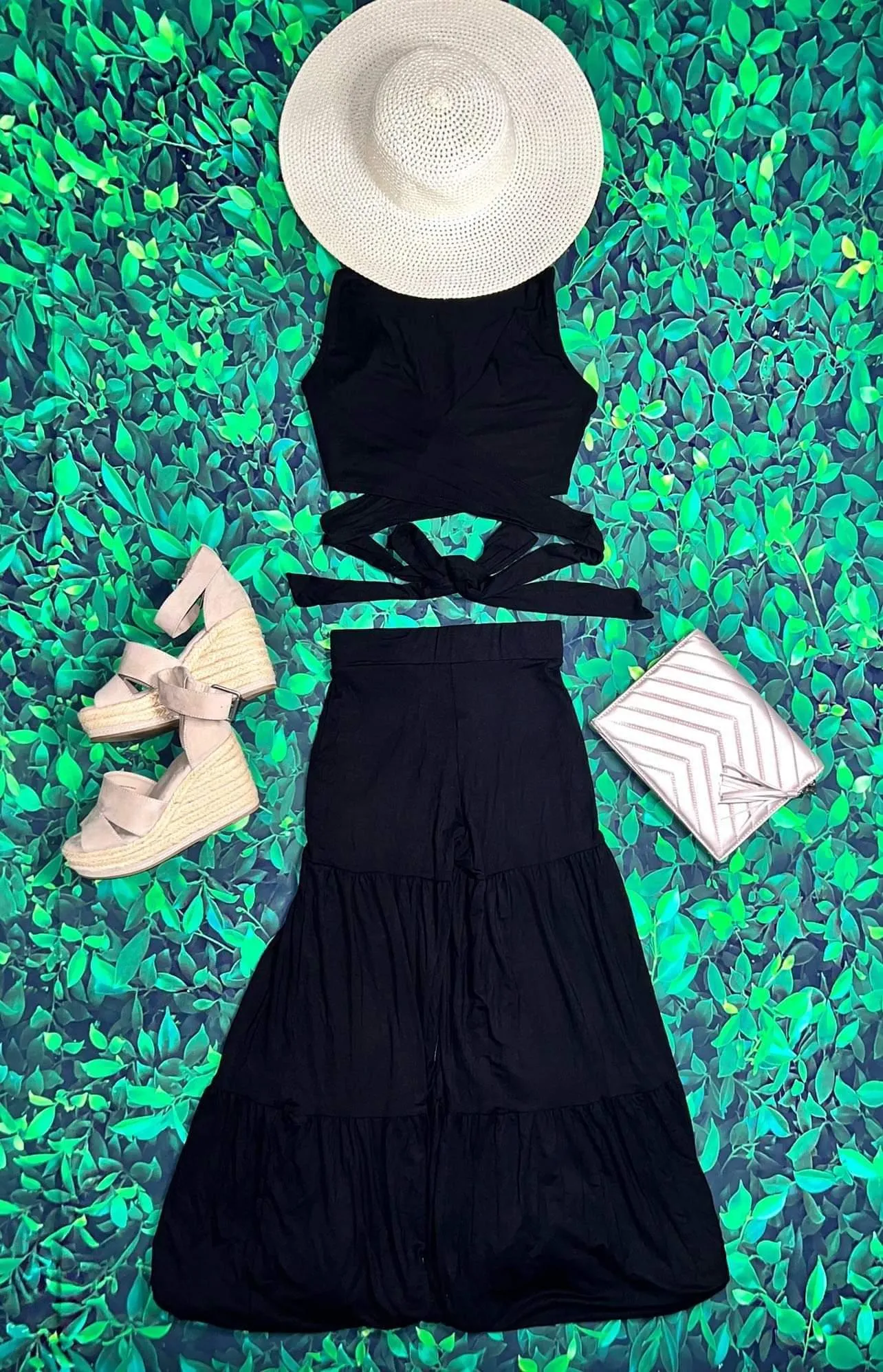 Mele Pants Set in Black