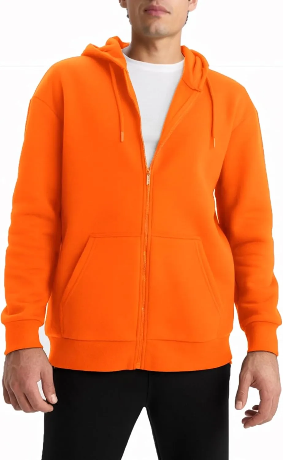 Men's Full Zip Hoodie Fleece Long Sleeve Hooded Sweatshirt Pullover Men Lightweight Athletic Hoodies
