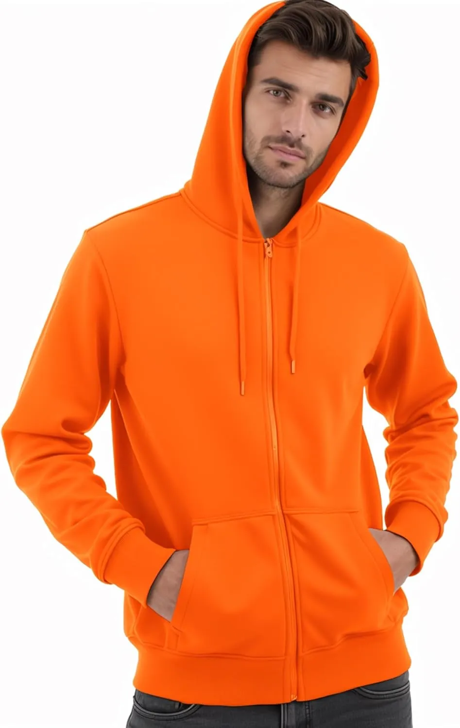 Men's Full Zip Hoodie Fleece Long Sleeve Hooded Sweatshirt Pullover Men Lightweight Athletic Hoodies
