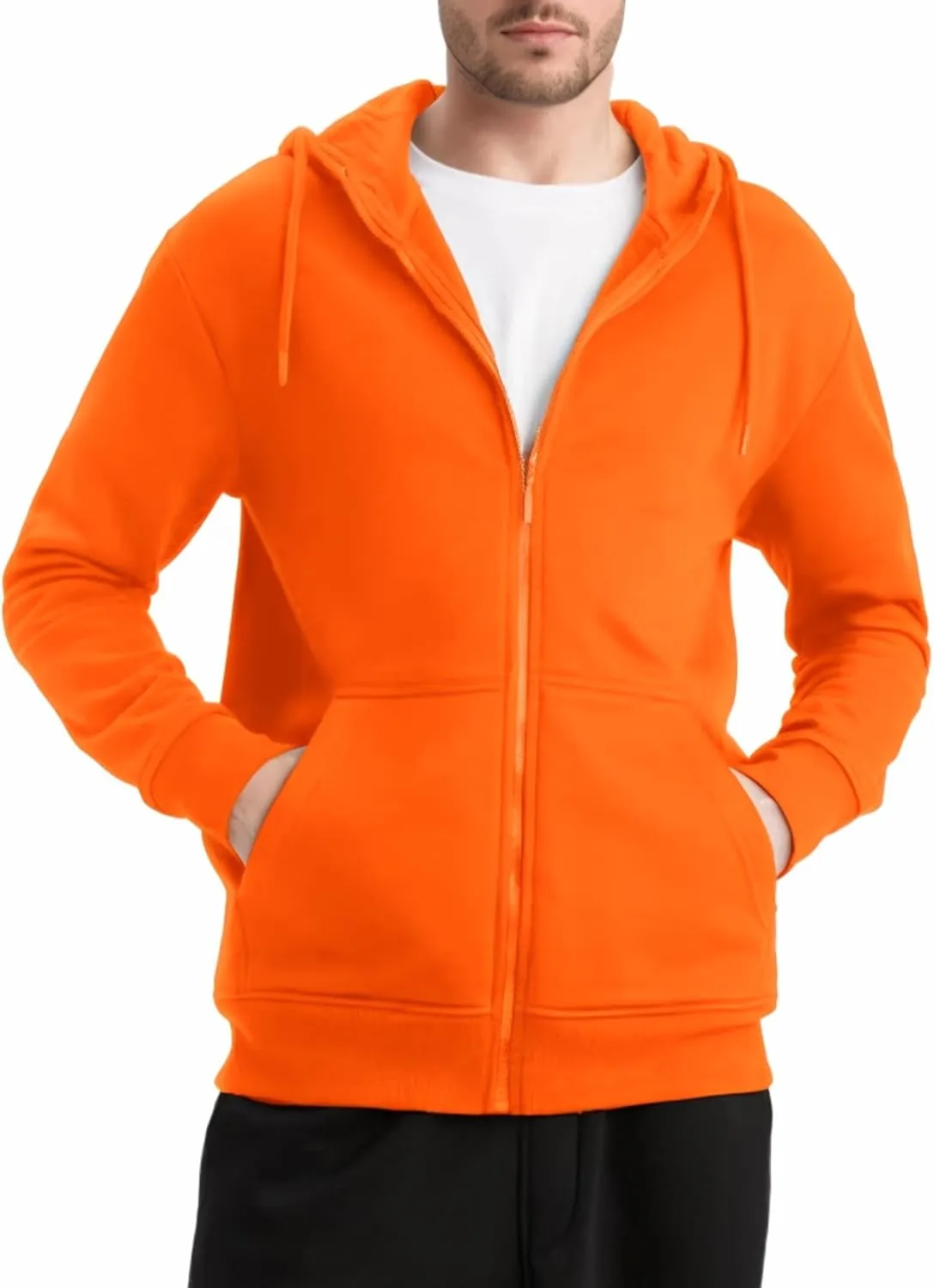 Men's Full Zip Hoodie Fleece Long Sleeve Hooded Sweatshirt Pullover Men Lightweight Athletic Hoodies
