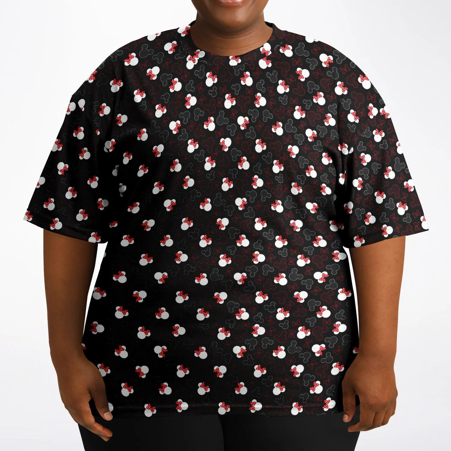 Mickey And Minnie Dots Unisex Plus-size T-Shirt