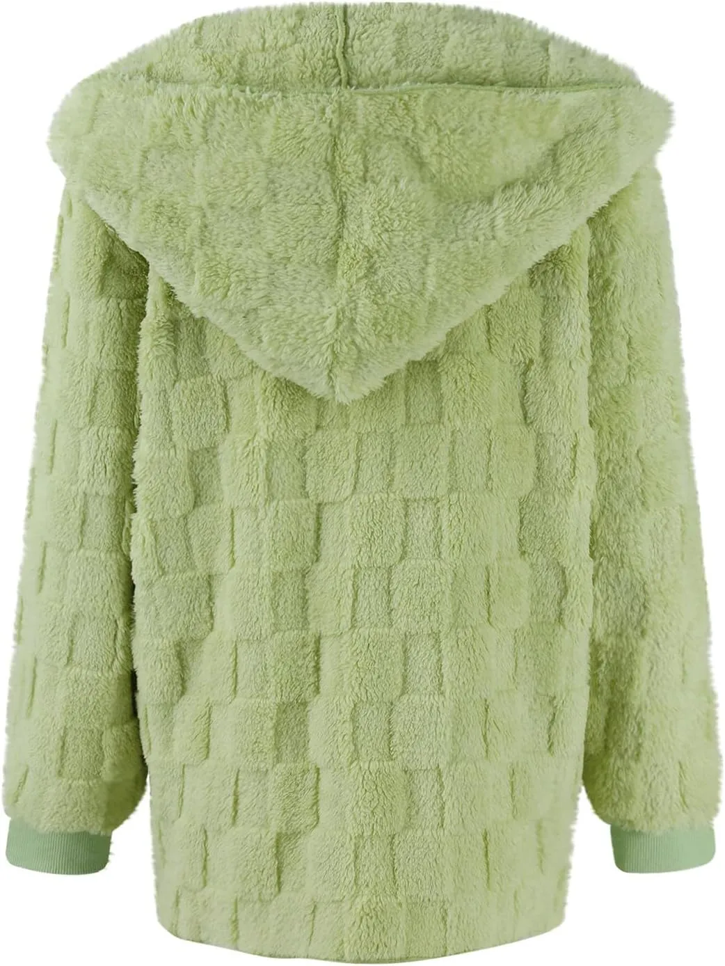 Sherpa Jacket Women Fuzzy Open Front Fleece Lined Jackets Soft Warm Hooded Cardigan Sweater Winter Coat with Pockets