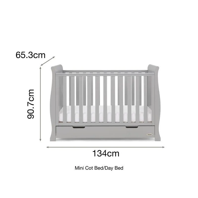 Stamford Mini Sleigh Cot Bed - Warm Grey