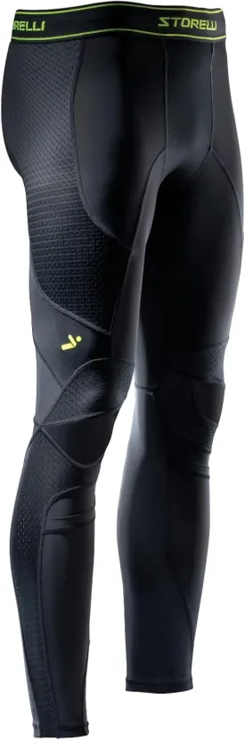 Storelli Men's BodyShield Turf Burn Leggings 2, Compression Soccer Leggings Protection with Shin Guard Pockets, Youth, Extra Large Black