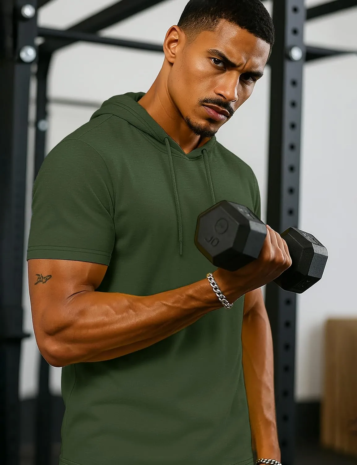 TACVASEN Short Sleeve Hoodies for Men Cotton Hoodies Summer Sweatshirt Lightweight Breathable Workout Shirts Pullover