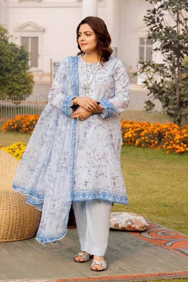 Tribute To Mothers '24 - 3Pc Printed Lawn Unstitched Suit With Chiffon Dupatta Bm-42015