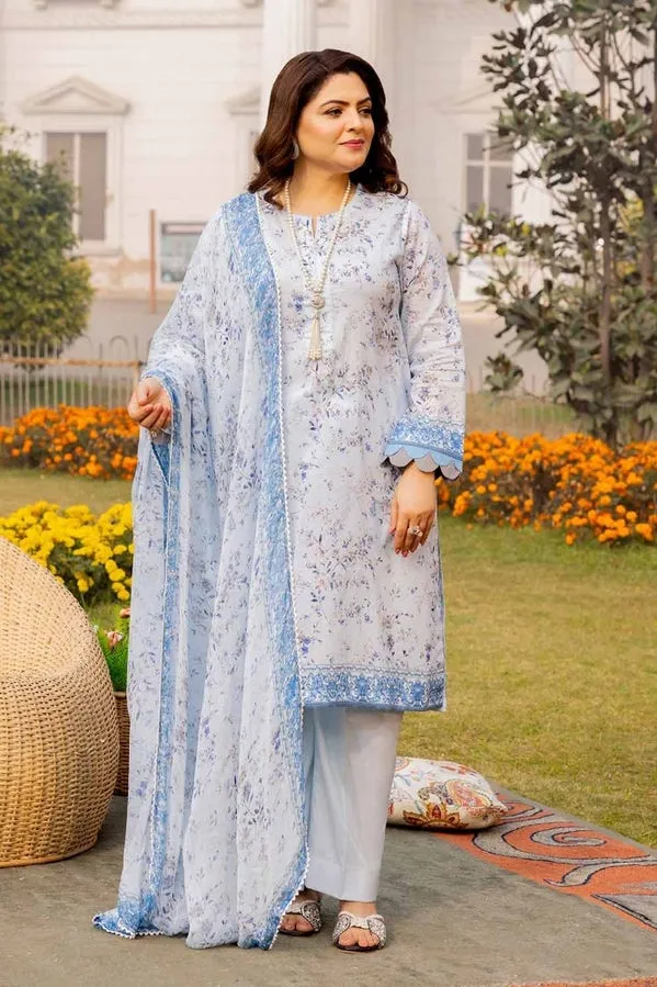 Tribute To Mothers '24 - 3Pc Printed Lawn Unstitched Suit With Chiffon Dupatta Bm-42015