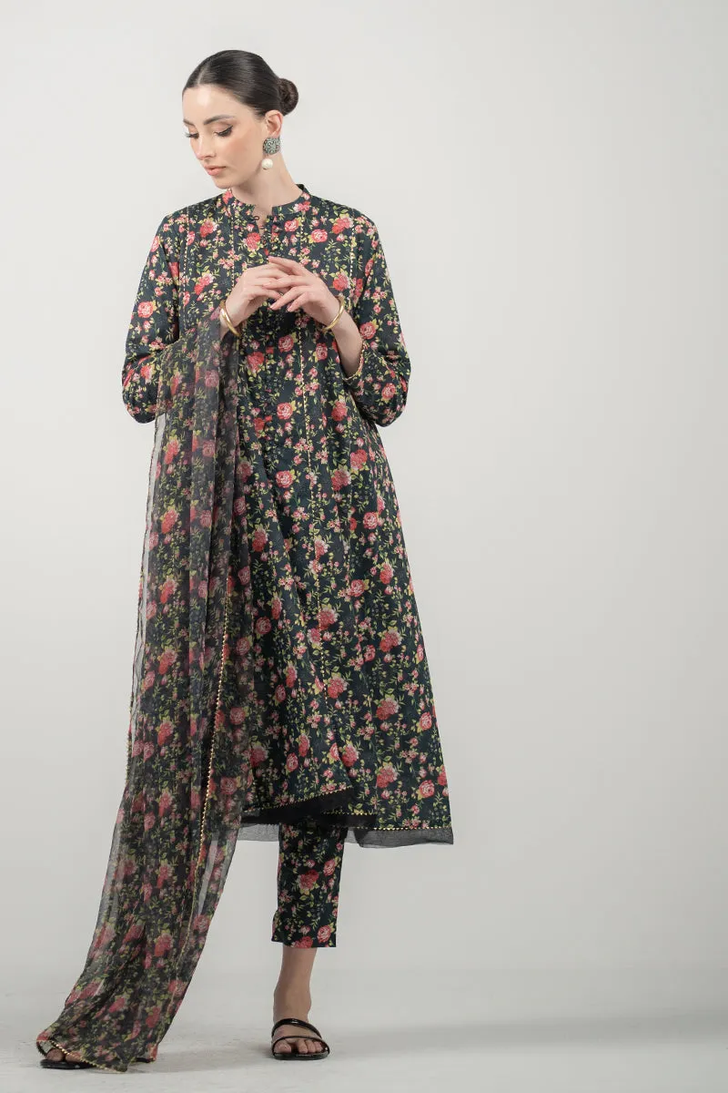 Unstitched Spring Vol 01 '24 - Roses 3 Piece