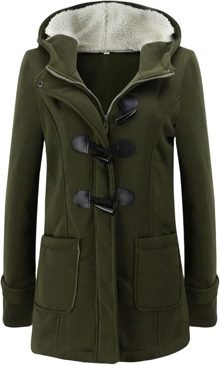 Winter Coats for Women 2024 Fashion Zipper Hooded Jacket Warm Lightweight Fleece Plush Comfy Wool Coats with Pockets