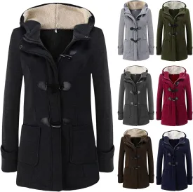 Winter Coats for Women 2024 Fashion Zipper Hooded Jacket Warm Lightweight Fleece Plush Comfy Wool Coats with Pockets