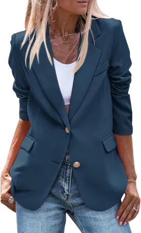 Womens Blazer for Work Casual Spring Office Long Sleeve Fall Business Blazer Oversized Open Front Loose Jackets Outwear