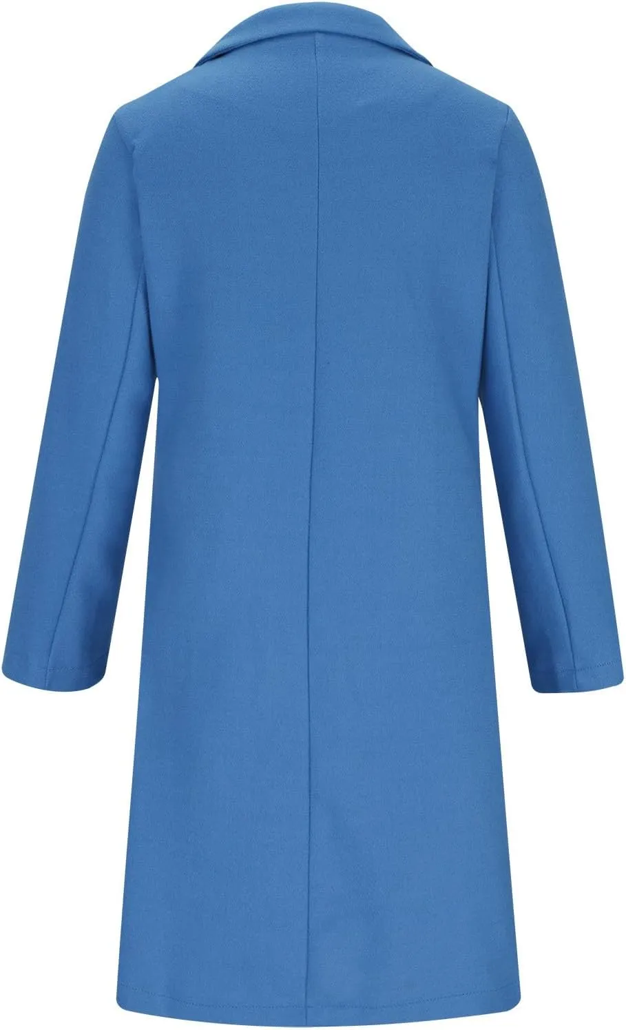 Wool Trench Coat for Women Double Breasted Notched Lapel Peacoat Mid-Long Winter Jackets Overcoats with Pockets